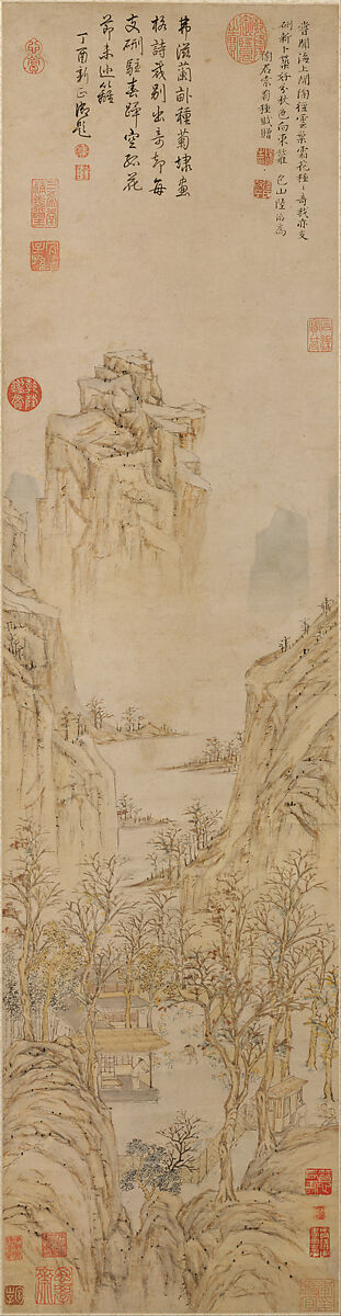 Planting Chrysanthemums, mid-16th century. Hanging scroll with ink on paper