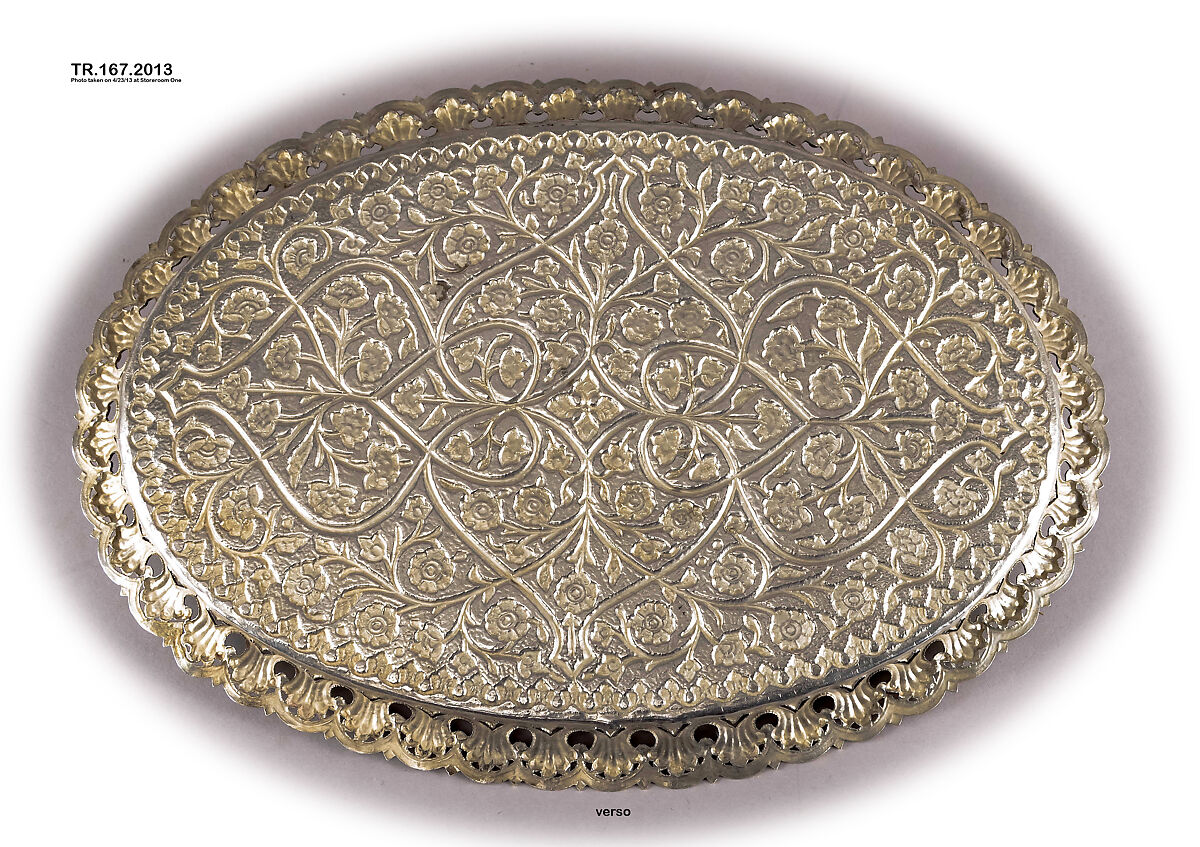 Silver Gilt Tray, Silver; gilded 