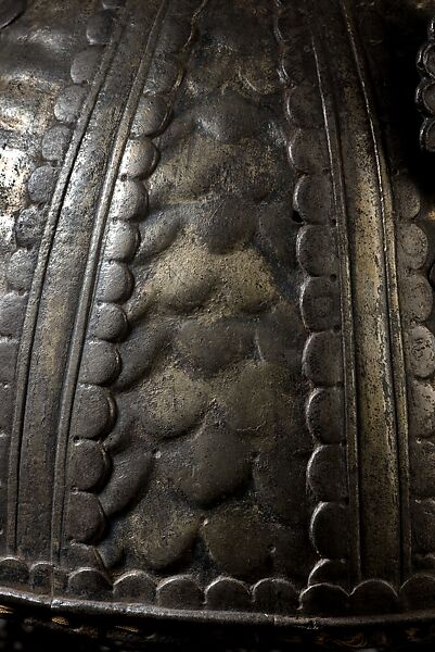 Helmet, Steel, silver, and fabric