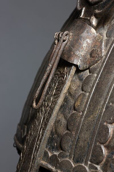 Helmet, Steel, silver, and fabric