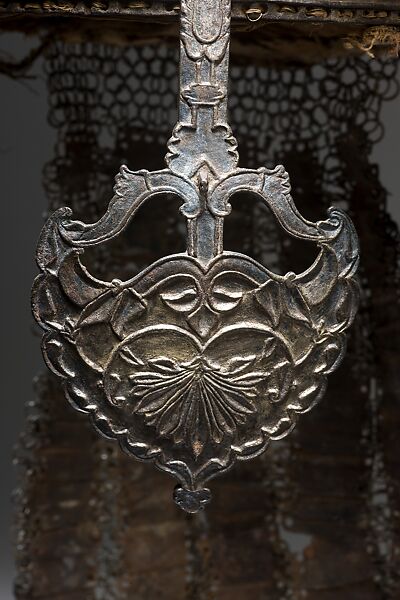 Helmet, Steel, silver, and fabric