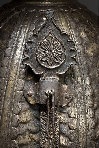 Helmet, Steel, silver, and fabric