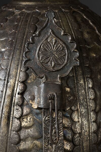 Helmet, Steel, silver, and fabric