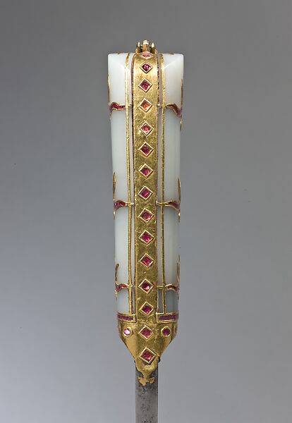 Dagger (Kard) with Jade Hilt, Steel, jade set with rubies and gold.