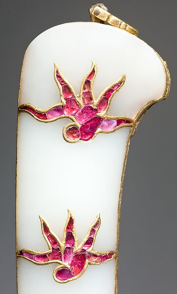 Dagger (Kard) with Jade Hilt, Steel, jade set with rubies and gold.