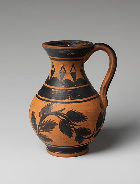 Jug, Possibly designed by C. A. Lawrence, Earthenware, American 
