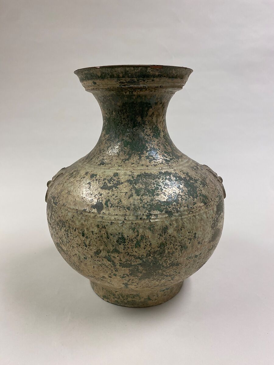 Wine container (hu), Earthenware with lead green glaze, China