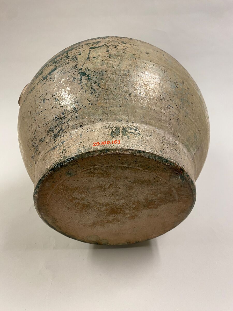 Wine container (hu), Earthenware with lead green glaze, China