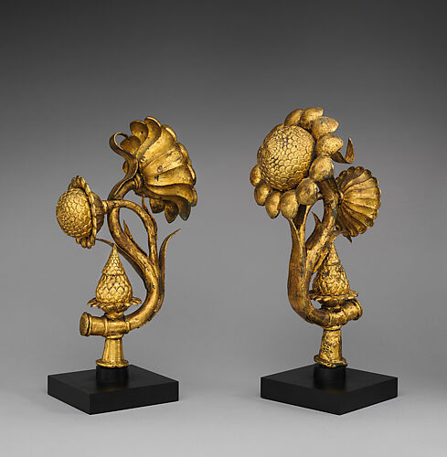 A Pair of Lotus Finials