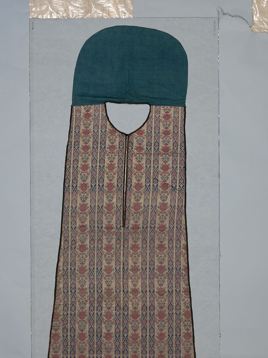 Barber's Apron, Silk, metal-thread; weft-faced compound plain weave