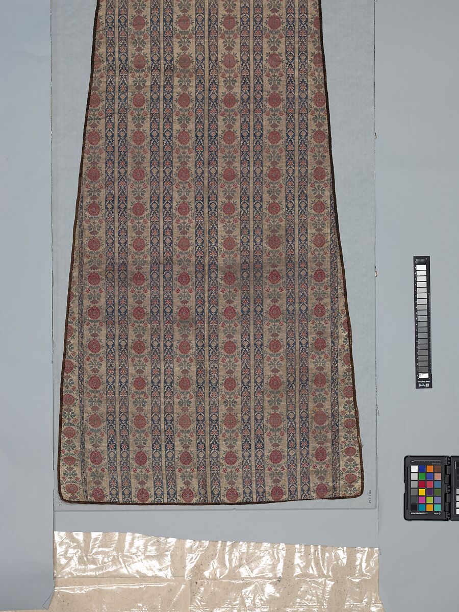 Barber's Apron, Silk, metal-thread; weft-faced compound plain weave