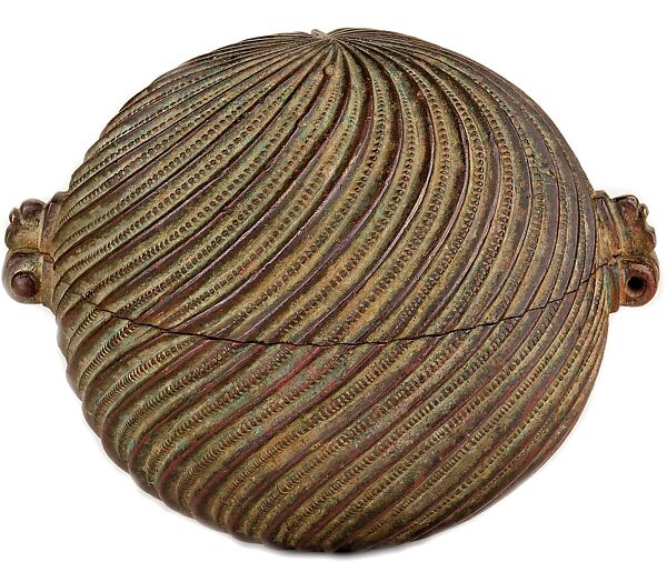 Spherical Container with Spiraling Radials, Bronze
