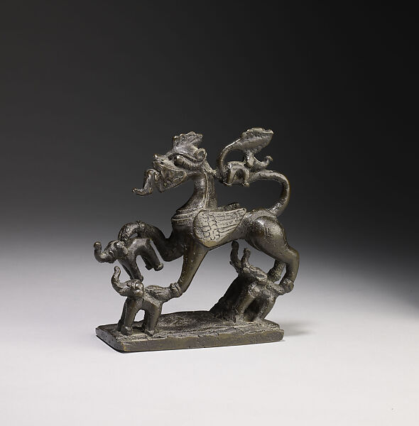 Yali with Elephants, Bronze 