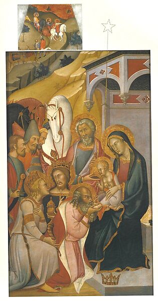 The Adoration of the Magi, Bartolo di Fredi (Italian, active by 1353–died 1410 Siena), Tempera and gold on wood