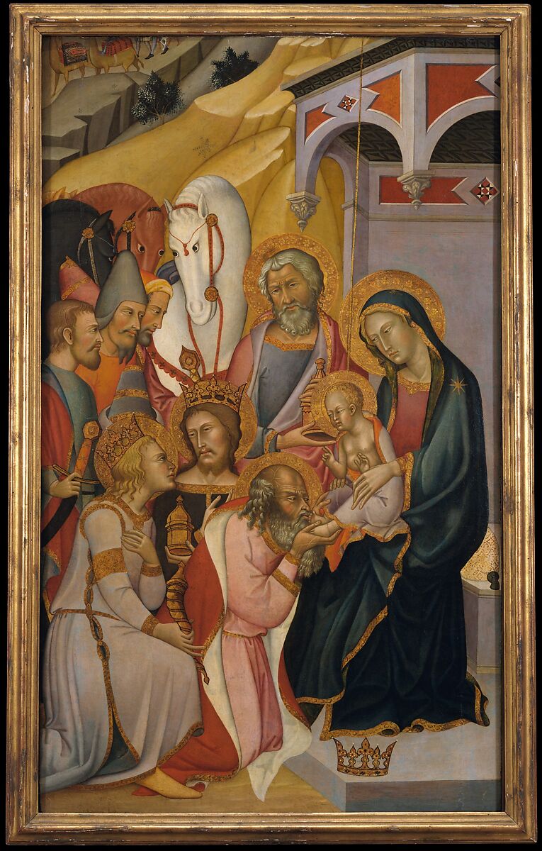 The Adoration of the Magi, Bartolo di Fredi (Italian, active by 1353–died 1410 Siena), Tempera and gold on wood 