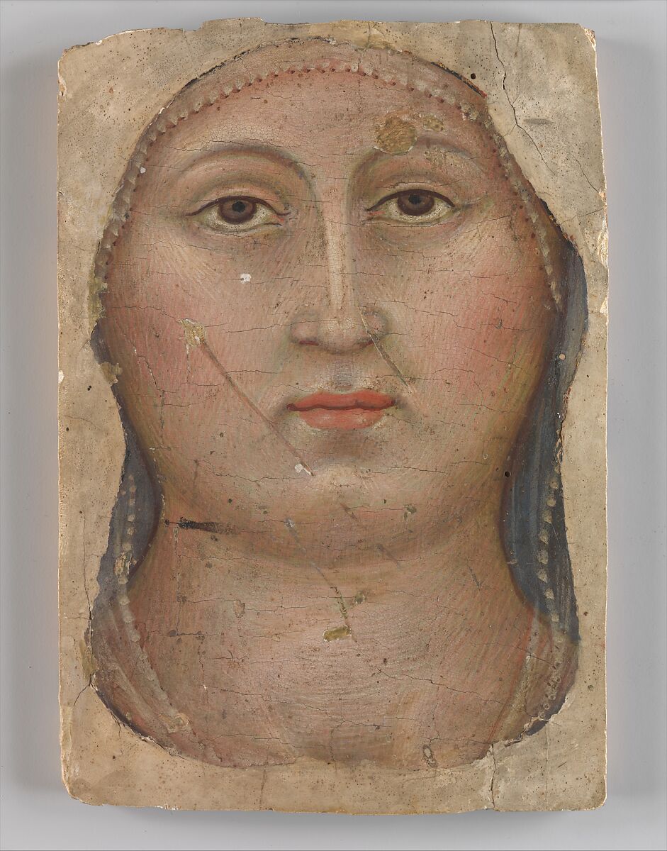 Head of the Virgin, Taddeo di Bartolo  Italian, Tempera on wood (paint around head scraped away and vacant area gessoed)