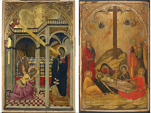 The Lamentation over the Dead Christ, Workshop of Niccolò di Buonaccorso (Italian, active Siena by 1372–died 1388 Siena), Tempera on wood, gold ground