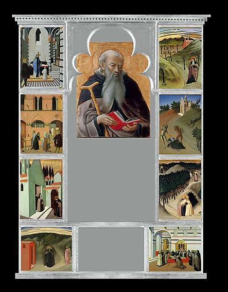 Saint Anthony the Abbot in the Wilderness, Sano di Pietro (Ansano di Pietro di Mencio) (Italian, Siena 1405–1481 Siena), Tempera and gold on wood