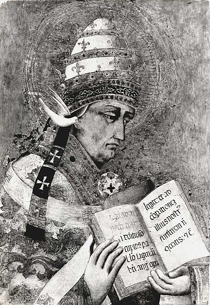 Saint Ambrose, Giovanni di Paolo (Giovanni di Paolo di Grazia) (Italian, Siena 1398–1482 Siena), Tempera on wood, gold ground