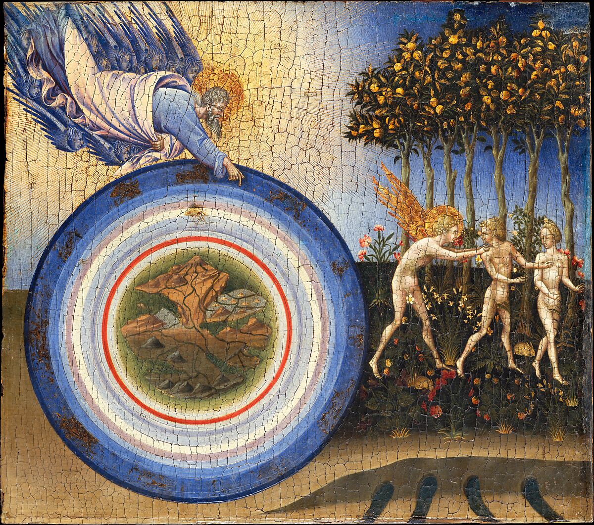 The Creation of the World and the Expulsion from Paradise, Giovanni di Paolo (Giovanni di Paolo di Grazia)  Italian, Tempera and gold on wood