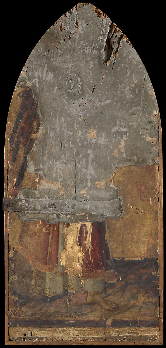 The Annunciation to Zacharias; (verso) The Angel of the Annunciation, Giovanni di Paolo (Giovanni di Paolo di Grazia) (Italian, Siena 1398–1482 Siena), Tempera and gold on wood