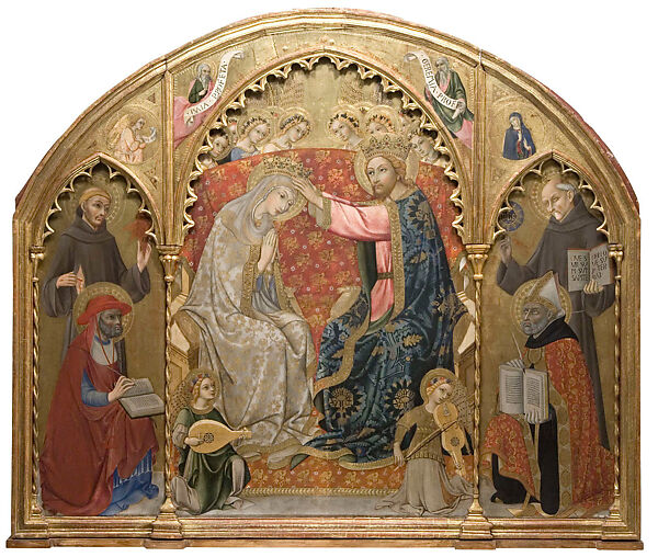 Coronation of the Virgin, Giovanni di Paolo (Giovanni di Paolo di Grazia) (Italian, Siena 1398–1482 Siena), Tempera on wood, gold ground