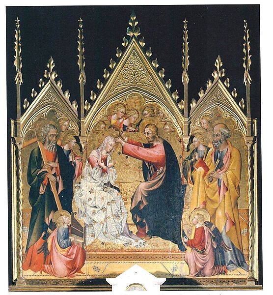 Coronation of the Virgin, Giovanni di Paolo (Giovanni di Paolo di Grazia) (Italian, Siena 1398–1482 Siena), Tempera on wood, gold ground