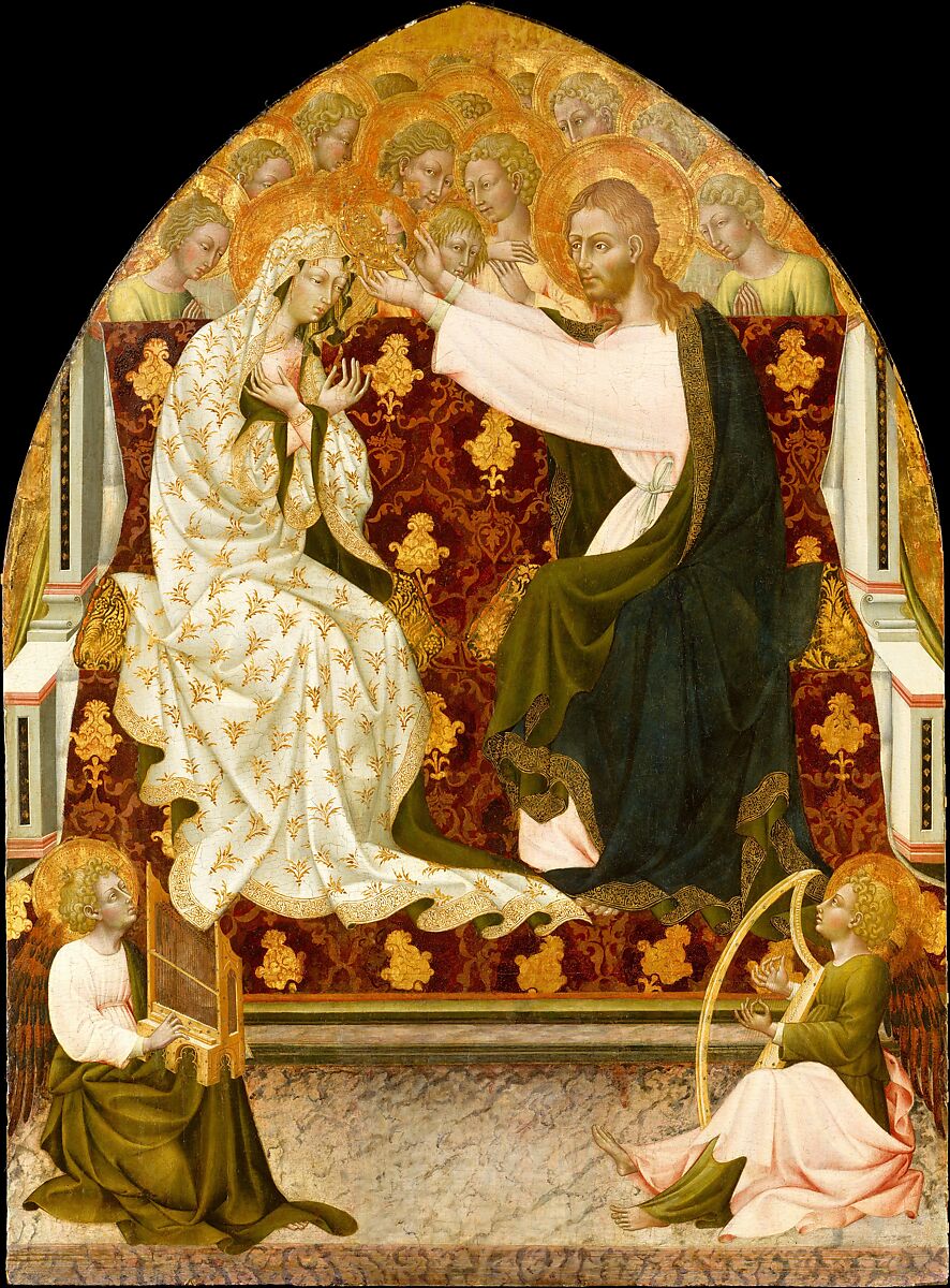 Coronation of the Virgin, Giovanni di Paolo (Giovanni di Paolo di Grazia) (Italian, Siena 1398–1482 Siena), Tempera on wood, gold ground 