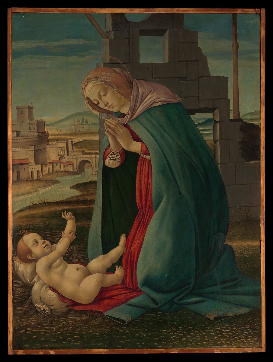The Nativity, Workshop of Botticelli (Italian, Florentine, 1444/45–1510), Tempera and gold on wood, Italian, Florence 