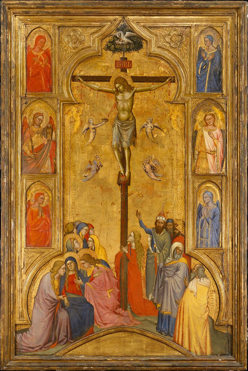 The Crucifixion, Andrea di Cione (Orcagna) , and workshop Italian, Tempera on wood, gold ground