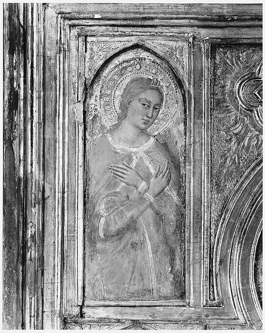 Six Angels, Jacopo di Cione (Italian, Florence, active ca. 1360–1400), Tempera on wood, gold ground