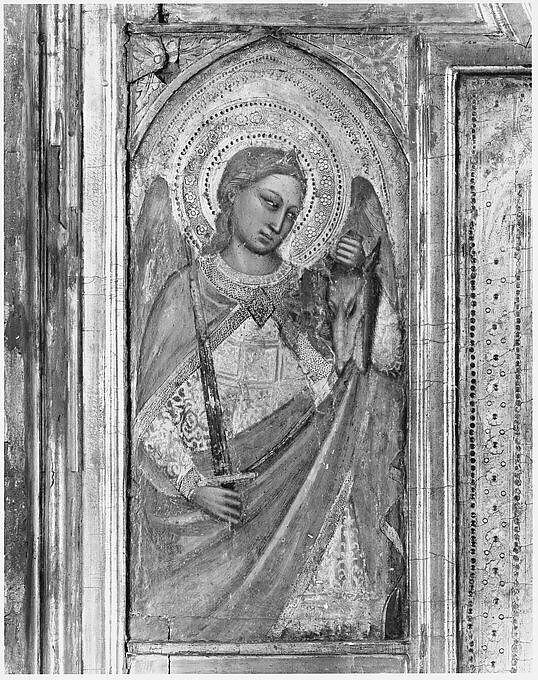 Six Angels, Jacopo di Cione (Italian, Florence, active ca. 1360–1400), Tempera on wood, gold ground