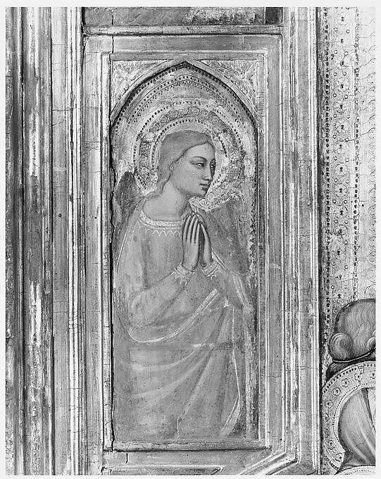 Six Angels, Jacopo di Cione (Italian, Florence, active ca. 1360–1400), Tempera on wood, gold ground