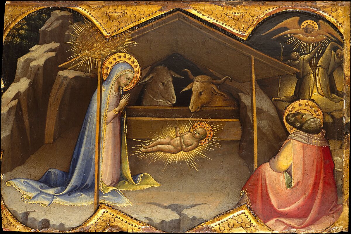 The Nativity, Lorenzo Monaco (Piero di Giovanni) (Italian, Florence (?) ca. 1370–1425 Florence (?)), Tempera on wood, gold ground 