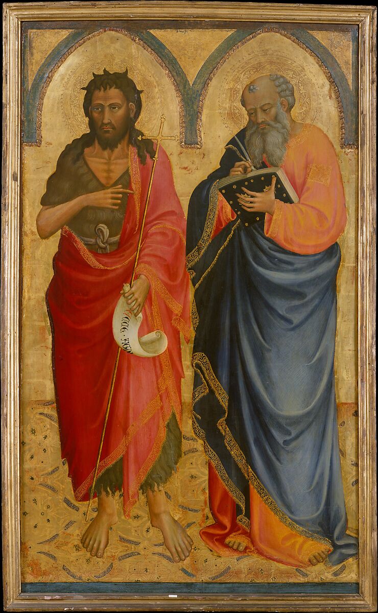 Saints John the Baptist and Matthew, Bicci di Lorenzo (Italian, Florence 1373–1452 Florence), Tempera on wood, gold ground 