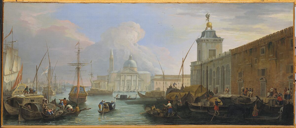 The Bacino, Venice, with the Dogana and a Distant View of the Isola di San Giorgio, Luca Carlevaris (Italian, Udine 1663/65–1730 Venice), Oil on canvas 