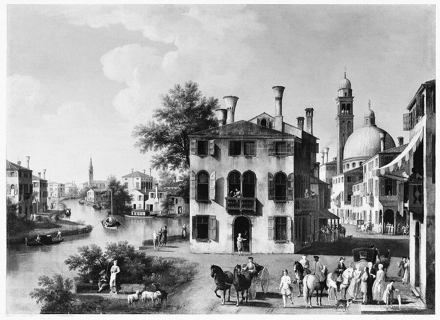 View of the Brenta, near Dolo, Giambattista Cimaroli (Italian, Venice, ca. 1687–after 1757), Oil on canvas