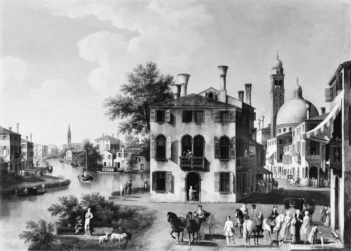 View of the Brenta, near Dolo, Giambattista Cimaroli (Italian, Venice, ca. 1687–after 1757), Oil on canvas