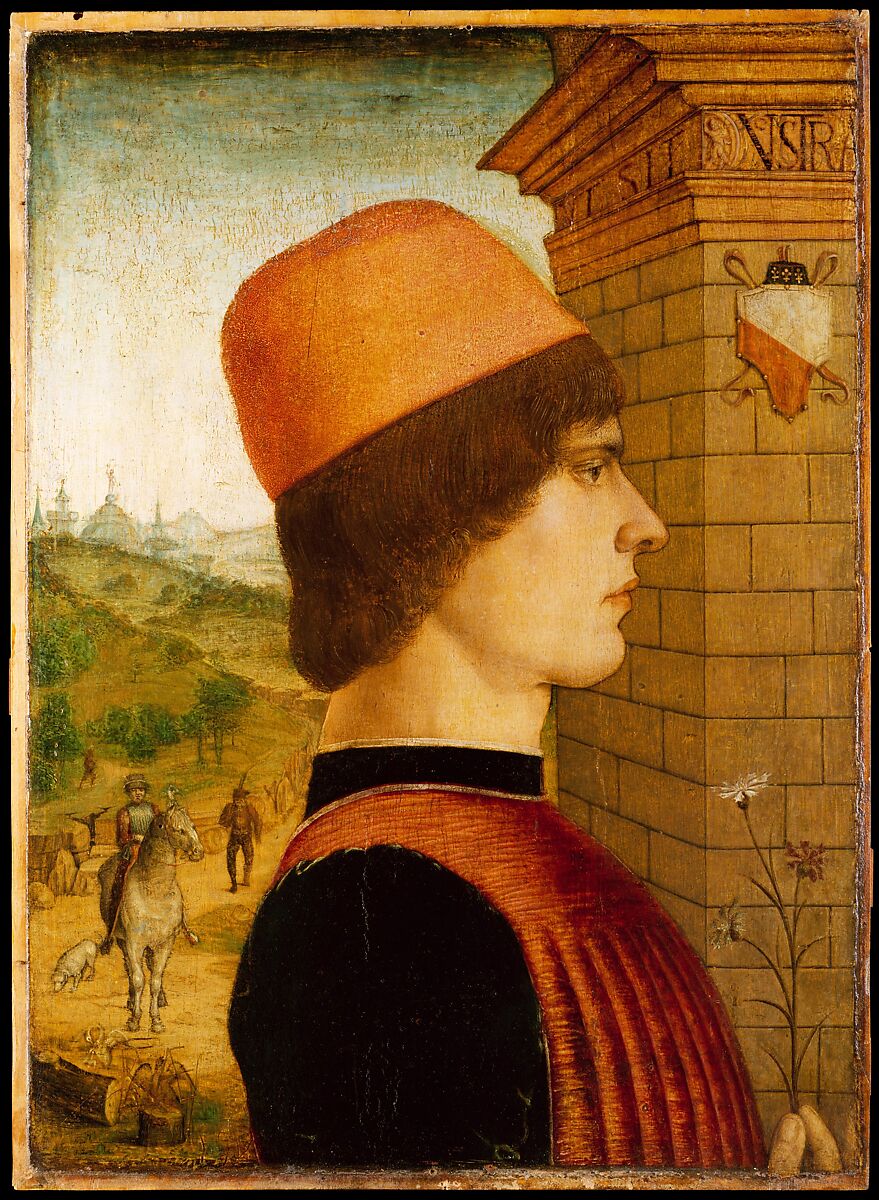 Portrait of a Man, possibly Matteo di Sebastiano di Bernardino Gozzadini, Maestro delle Storie del Pane, Tempera on wood