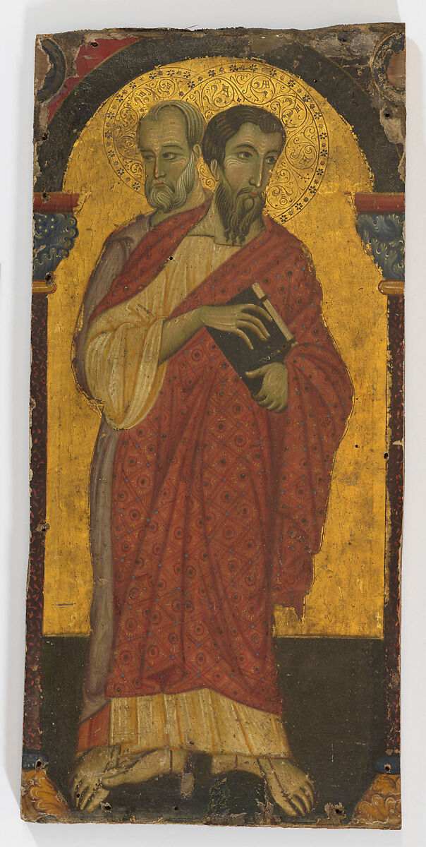 Saints Bartholomew and Simon, Master of Saint Francis (Italian, Umbria, active third quarter 13th century), Tempera and gold on wood, Italian, Umbria 