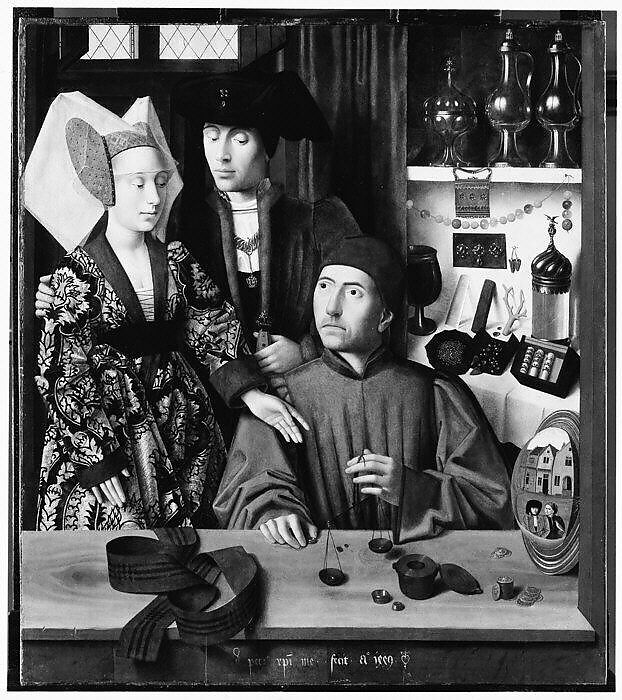 A Goldsmith in his Shop, Petrus Christus (Netherlandish, Baarle-Hertog (Baerle-Duc), active by 1444–died 1475/76 Bruges), Oil on oak panel