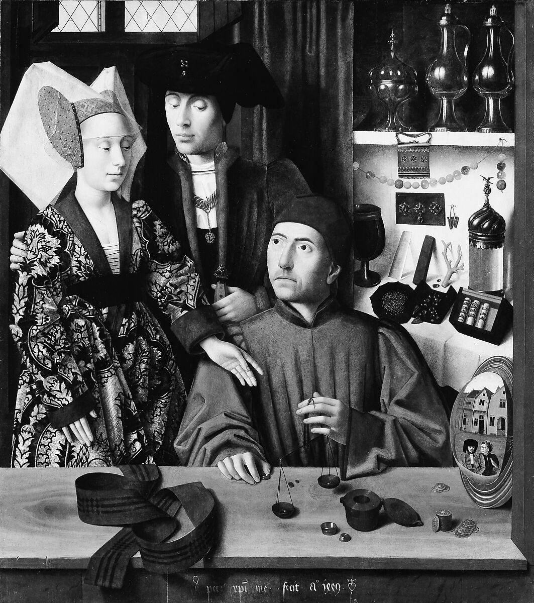 A Goldsmith in his Shop, Petrus Christus (Netherlandish, Baarle-Hertog (Baerle-Duc), active by 1444–died 1475/76 Bruges), Oil on oak panel