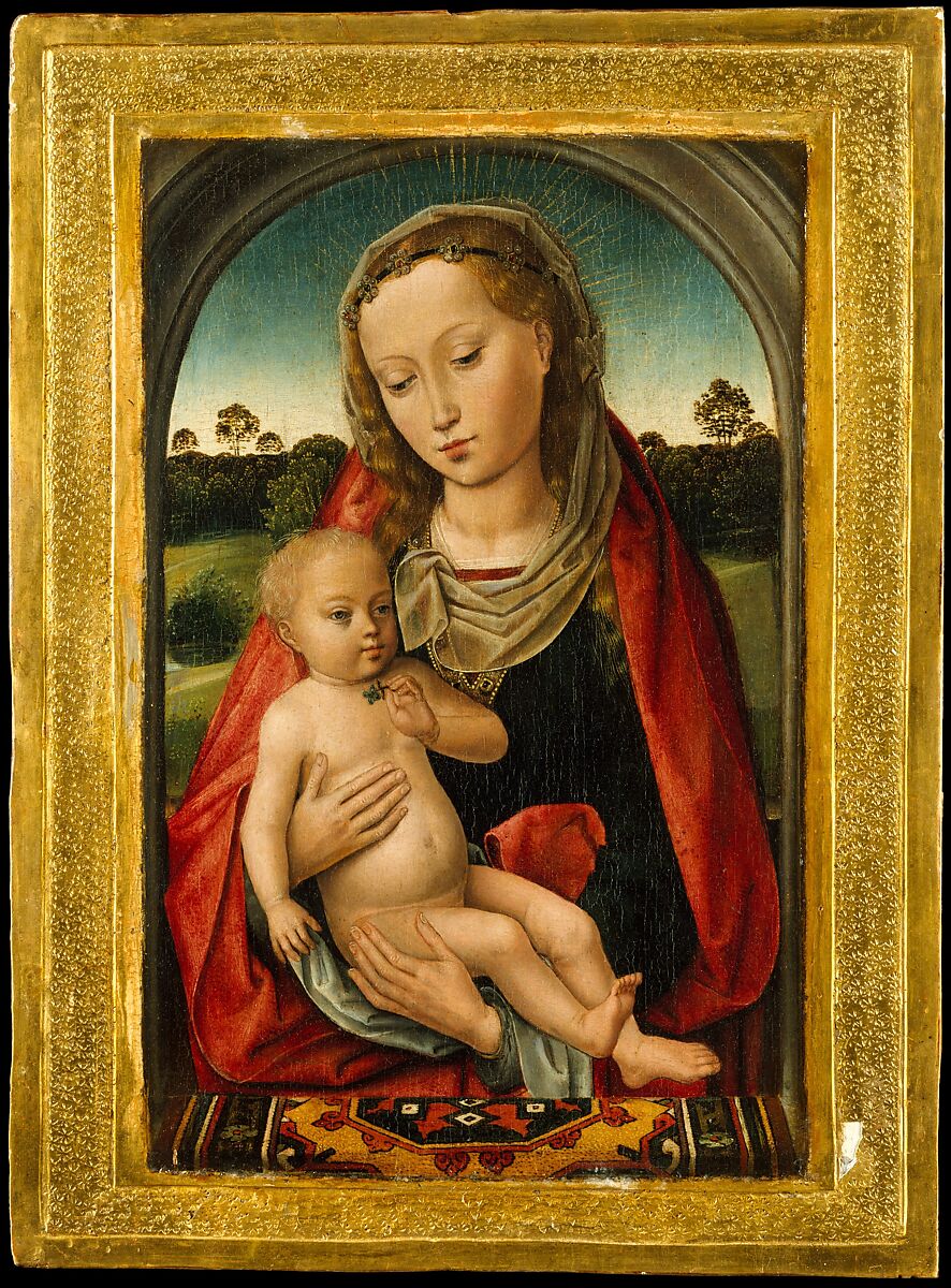 Virgin and Child, Follower of Hans Memling (Netherlandish, Seligenstadt, active by 1465–died 1494 Bruges), Oil on oak panel, Netherlandish 