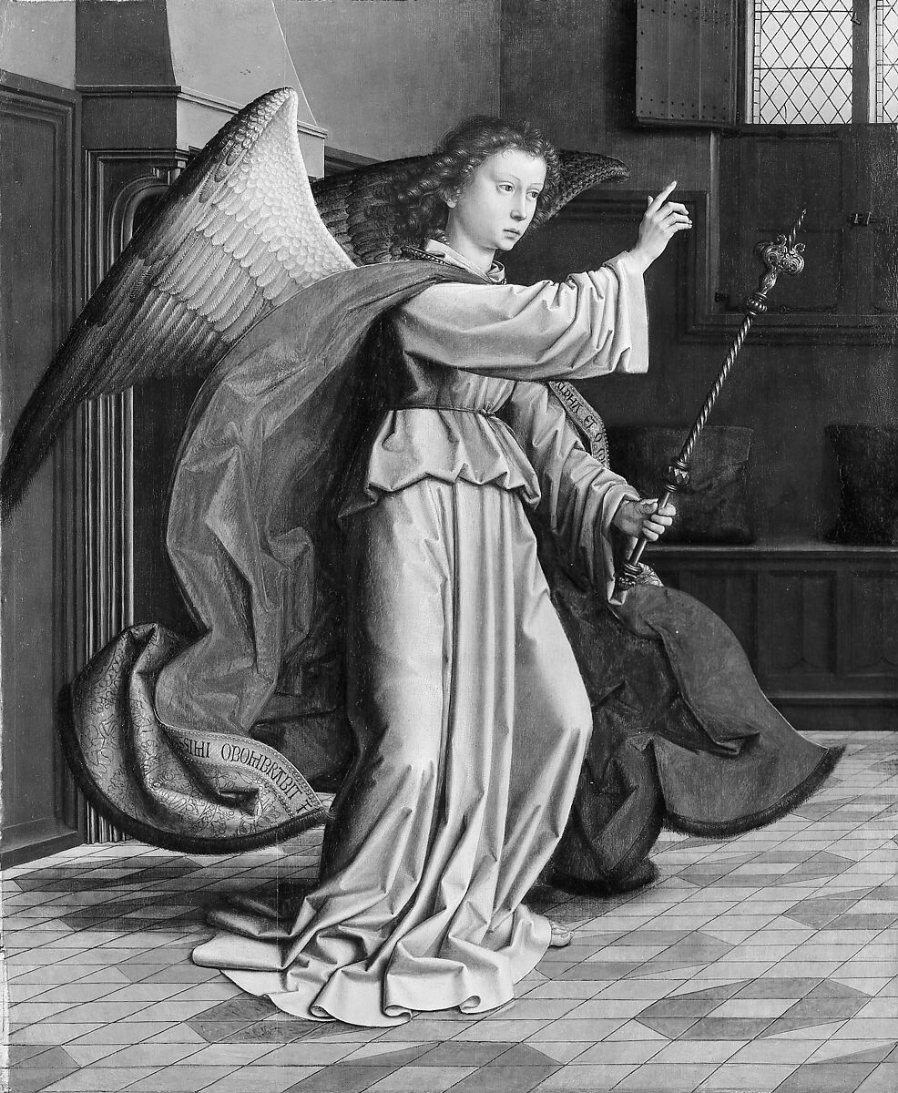 Archangel Gabriel; The Virgin Annunciate, Gerard David (Netherlandish, Oudewater ca. 1455–1523 Bruges), Oil on oak panel 