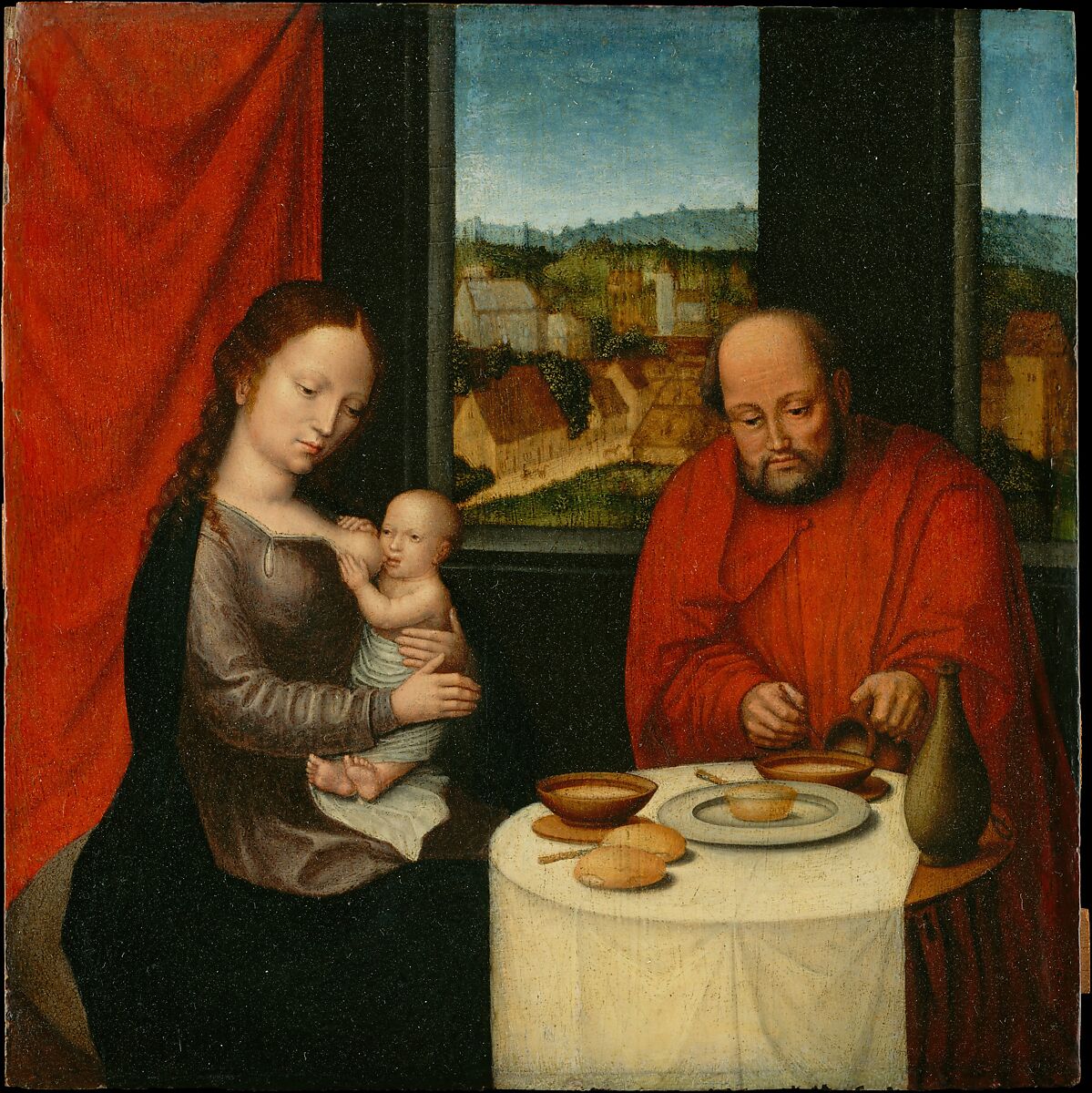 Virgin and Child with Saint Joseph, Netherlandish Painter, second half of 16th century, Oil on oak panel 