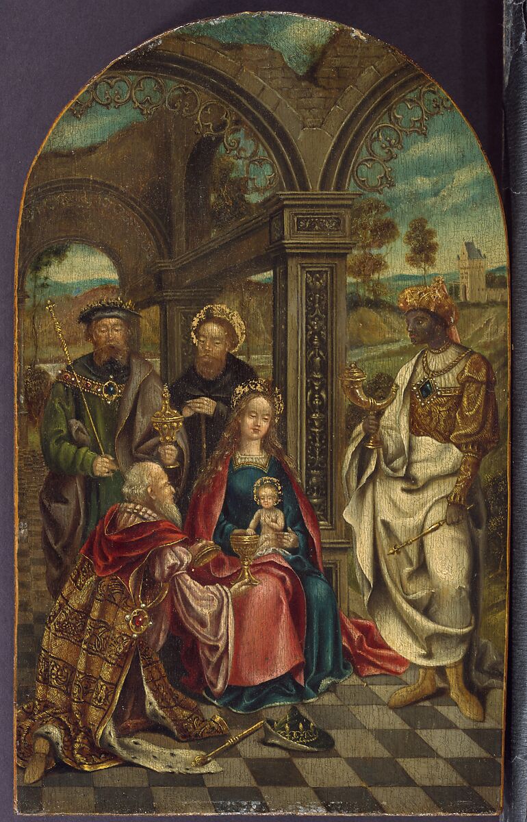Adoration of the Magi, Imitator of Netherlandish (Antwerp Mannerist) Painter, Oil on oak panel, Netherlandish