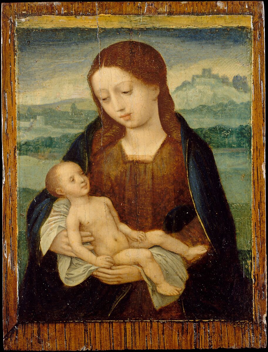 Virgin and Child, Master of the Female Half-Lengths (Netherlandish, active ca. 1525–50), Oil on wood, Netherlandish 