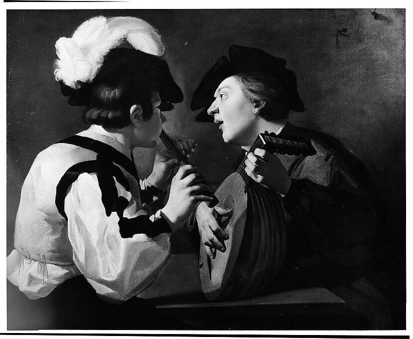 Two Musicians, Dutch (Utrecht Caravaggist) Painter, 17th century, Oil on canvas