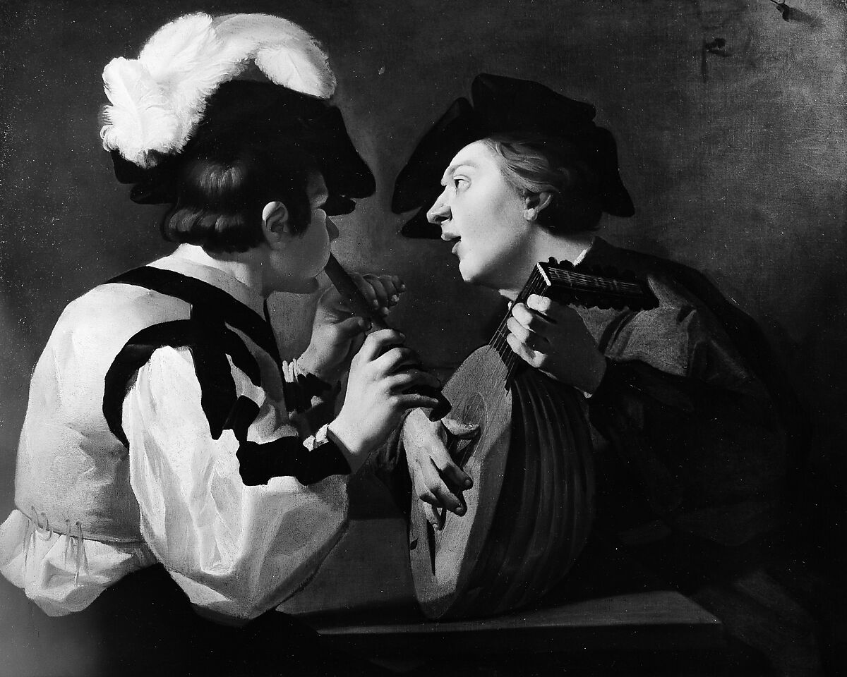 Two Musicians, Dutch (Utrecht Caravaggist) Painter, 17th century, Oil on canvas