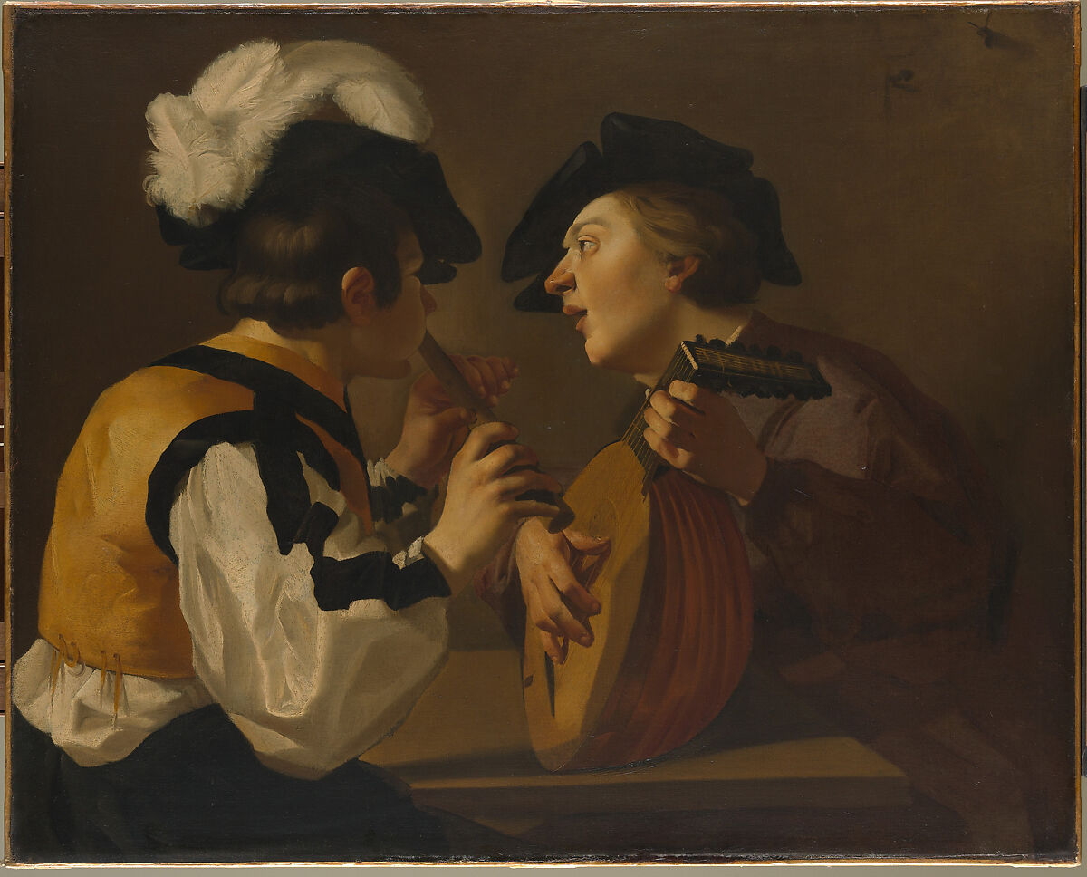 Two Musicians, Dutch (Utrecht Caravaggist) Painter, 17th century, Oil on canvas